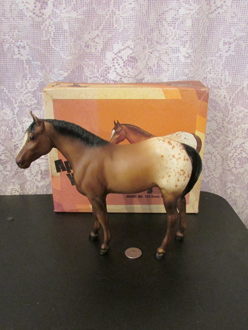 Breyer Vintage Sandy Bay Appaloosa Quarter Horse Yearling #103 1971-1988 w/box